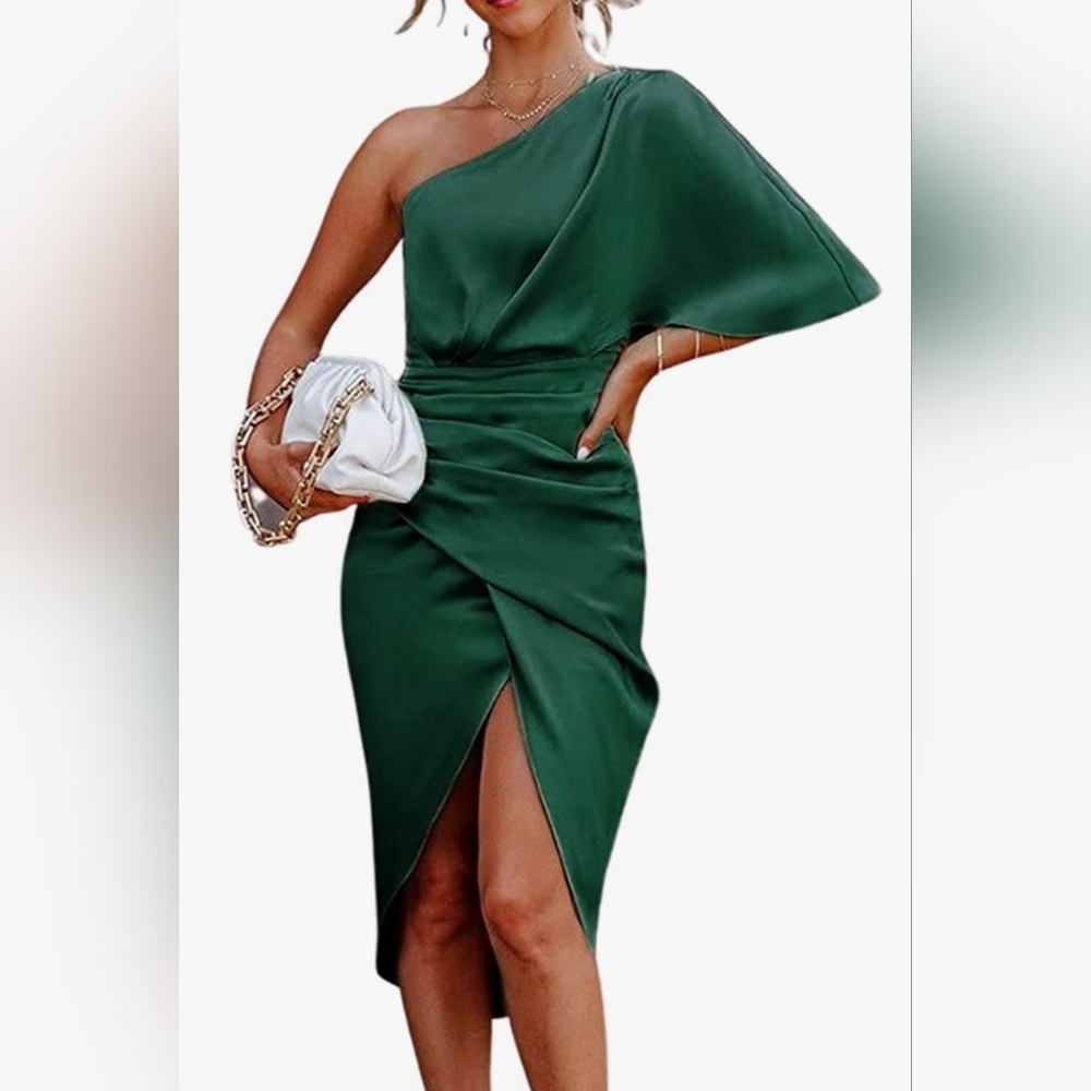 Cupshe one shoulder high low midi dress.